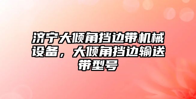 濟寧大傾角擋邊帶機械設備，大傾角擋邊輸送帶型號