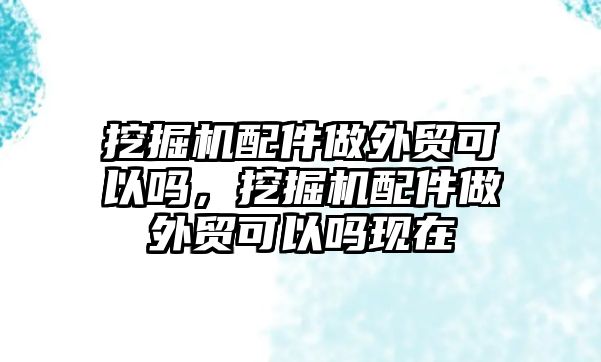 挖掘機配件做外貿可以嗎，挖掘機配件做外貿可以嗎現在