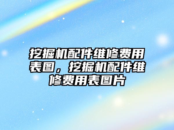 挖掘機配件維修費用表圖，挖掘機配件維修費用表圖片