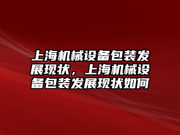 上海機械設備包裝發展現狀，上海機械設備包裝發展現狀如何