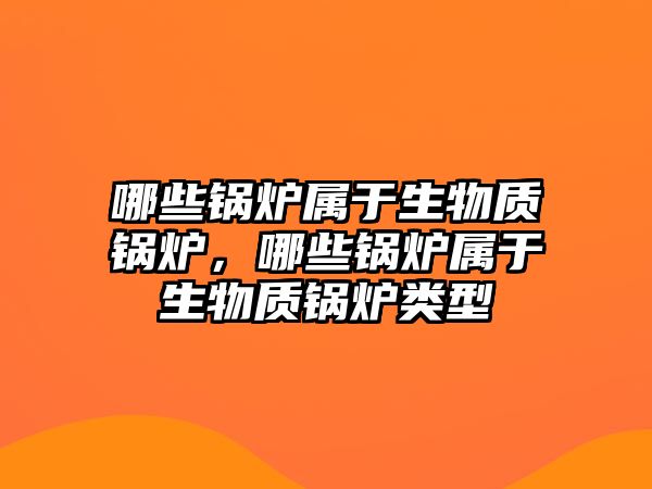 哪些鍋爐屬于生物質鍋爐，哪些鍋爐屬于生物質鍋爐類型