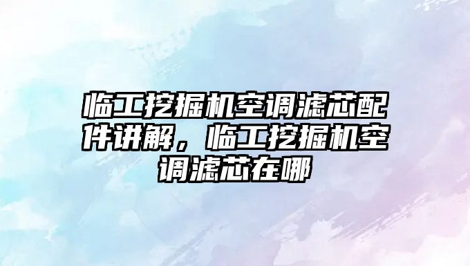 臨工挖掘機空調濾芯配件講解，臨工挖掘機空調濾芯在哪