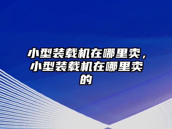 小型裝載機在哪里賣，小型裝載機在哪里賣的