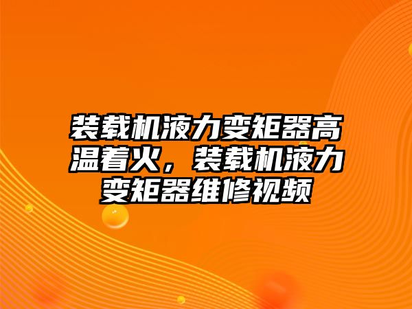 裝載機液力變矩器高溫著火，裝載機液力變矩器維修視頻