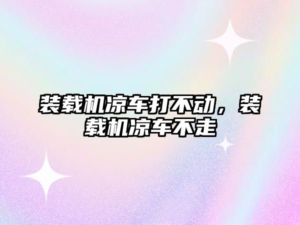 裝載機涼車打不動，裝載機涼車不走