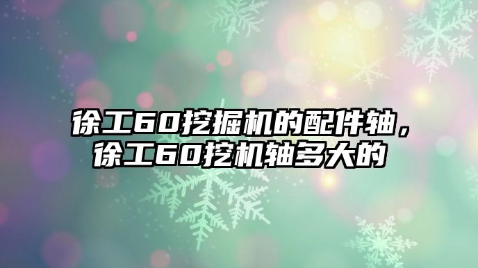 徐工60挖掘機的配件軸，徐工60挖機軸多大的