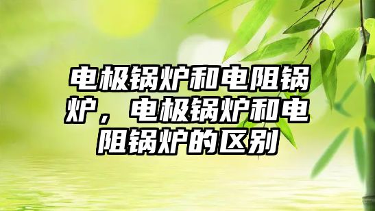 電極鍋爐和電阻鍋爐，電極鍋爐和電阻鍋爐的區別