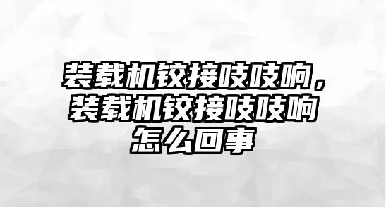 裝載機鉸接吱吱響，裝載機鉸接吱吱響怎么回事