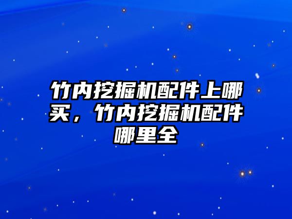 竹內挖掘機配件上哪買，竹內挖掘機配件哪里全