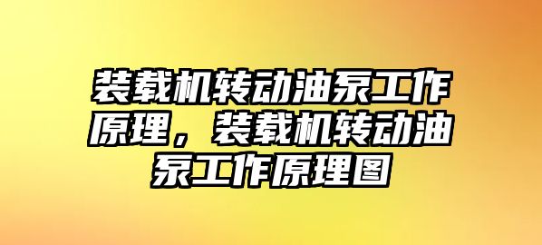 裝載機轉動油泵工作原理，裝載機轉動油泵工作原理圖