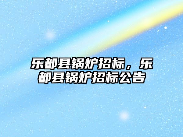 樂都縣鍋爐招標，樂都縣鍋爐招標公告