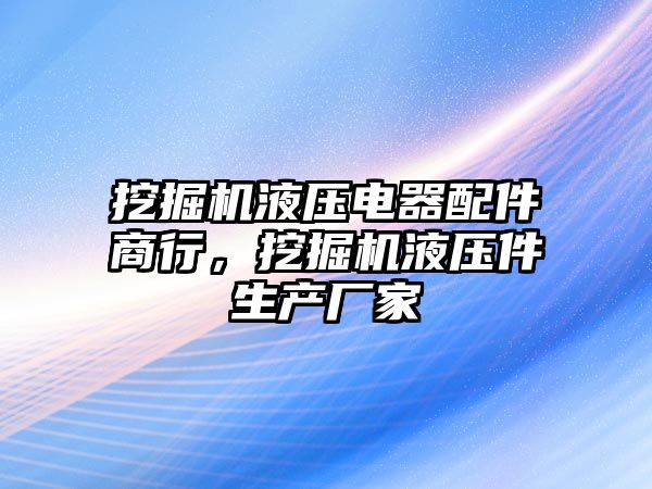 挖掘機液壓電器配件商行，挖掘機液壓件生產廠家