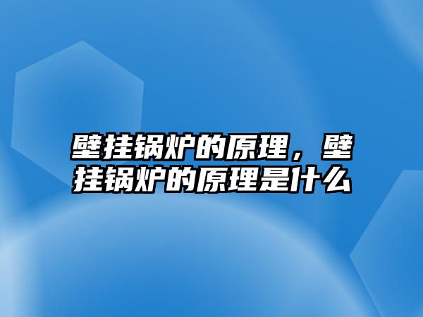 壁掛鍋爐的原理，壁掛鍋爐的原理是什么