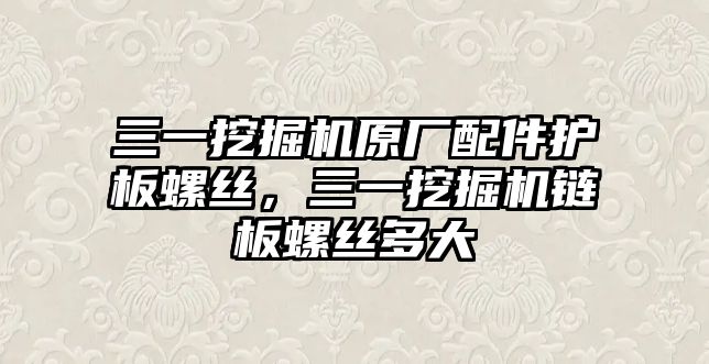 三一挖掘機原廠配件護板螺絲，三一挖掘機鏈板螺絲多大