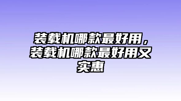 裝載機哪款最好用，裝載機哪款最好用又實惠