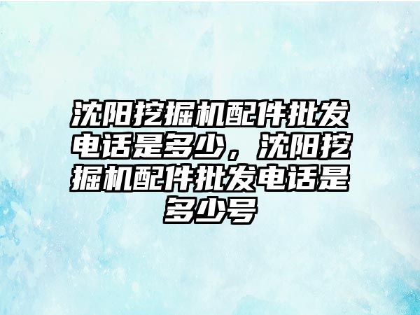 沈陽挖掘機配件批發電話是多少，沈陽挖掘機配件批發電話是多少號