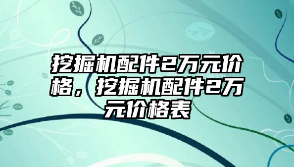 挖掘機配件2萬元價格，挖掘機配件2萬元價格表