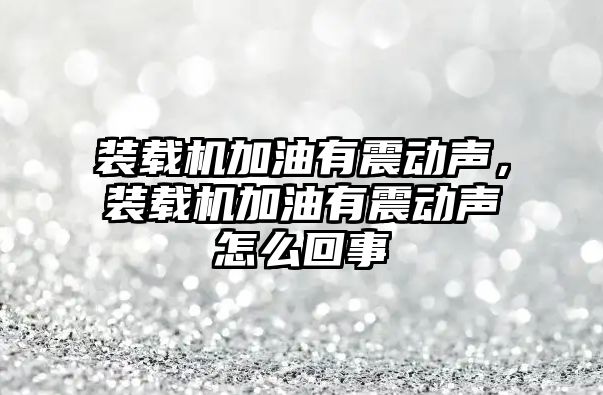 裝載機加油有震動聲，裝載機加油有震動聲怎么回事