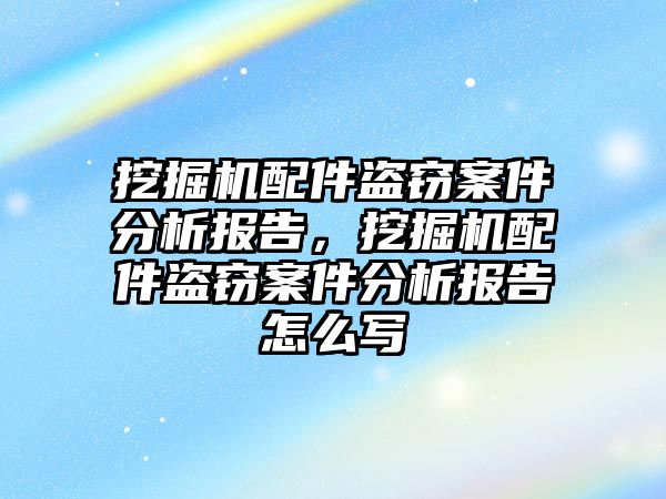 挖掘機配件盜竊案件分析報告，挖掘機配件盜竊案件分析報告怎么寫