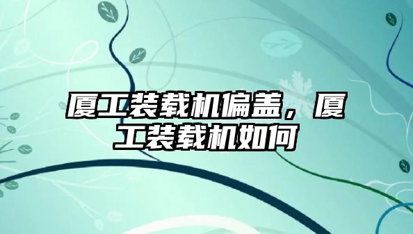 廈工裝載機偏蓋，廈工裝載機如何