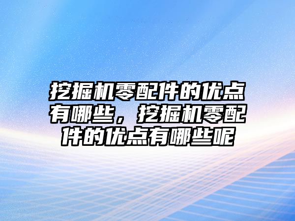 挖掘機零配件的優點有哪些，挖掘機零配件的優點有哪些呢