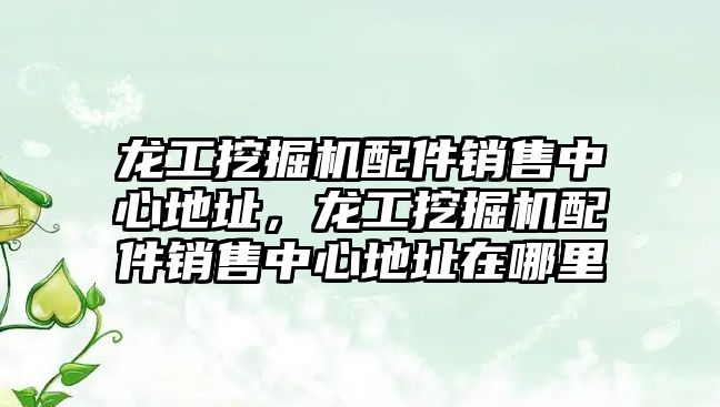 龍工挖掘機配件銷售中心地址，龍工挖掘機配件銷售中心地址在哪里