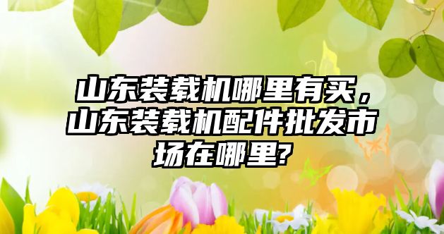 山東裝載機哪里有買，山東裝載機配件批發(fā)市場在哪里?