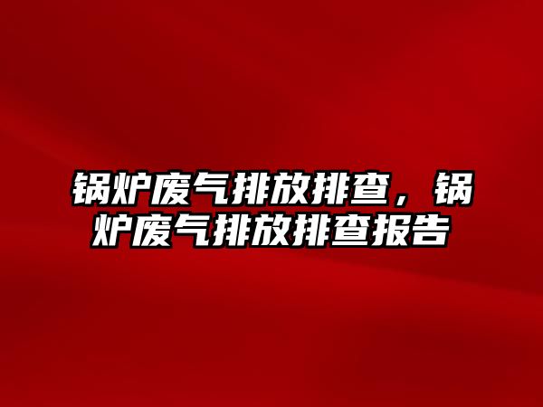 鍋爐廢氣排放排查，鍋爐廢氣排放排查報告