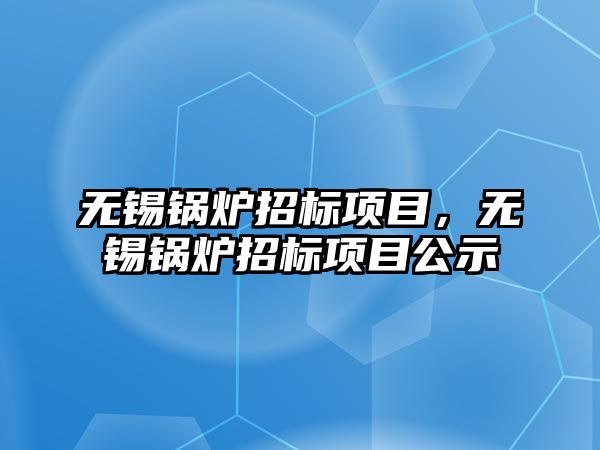 無錫鍋爐招標項目，無錫鍋爐招標項目公示