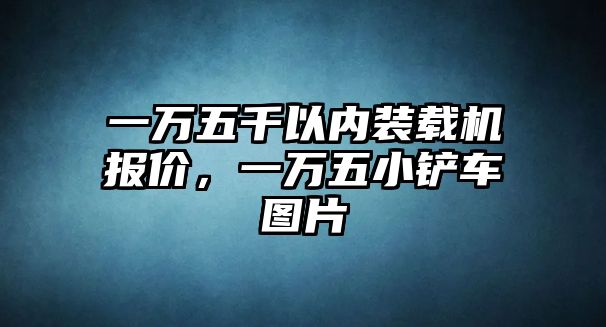 一萬五千以內裝載機報價，一萬五小鏟車圖片