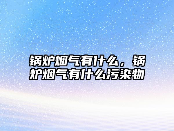 鍋爐煙氣有什么，鍋爐煙氣有什么污染物