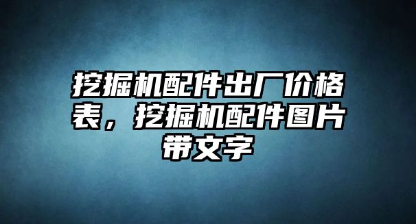 挖掘機(jī)配件出廠價(jià)格表，挖掘機(jī)配件圖片帶文字