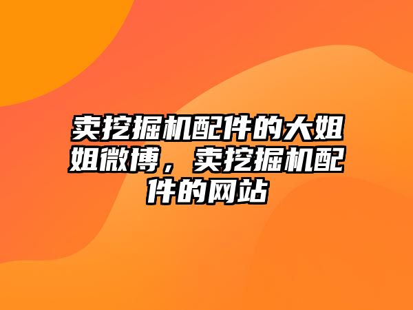 賣挖掘機配件的大姐姐微博，賣挖掘機配件的網(wǎng)站