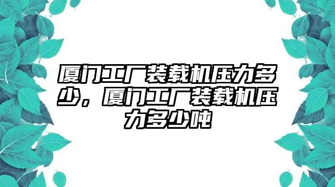 廈門工廠裝載機壓力多少，廈門工廠裝載機壓力多少噸