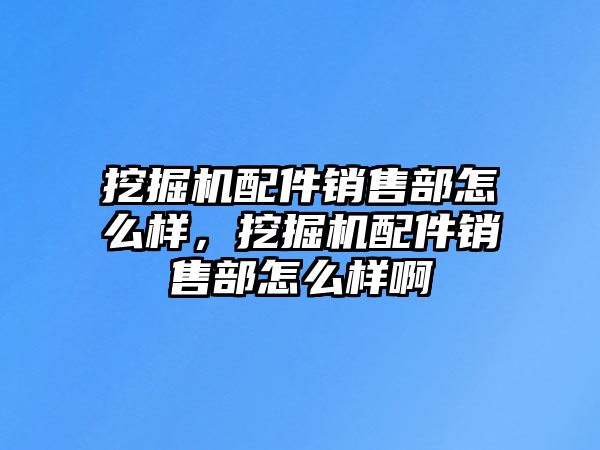 挖掘機配件銷售部怎么樣，挖掘機配件銷售部怎么樣啊