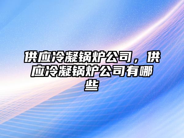 供應冷凝鍋爐公司，供應冷凝鍋爐公司有哪些