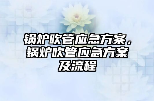 鍋爐吹管應急方案，鍋爐吹管應急方案及流程