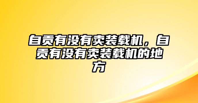 自貢有沒有賣裝載機，自貢有沒有賣裝載機的地方