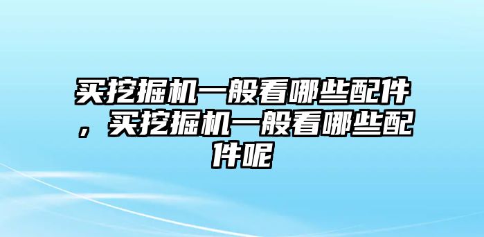 買挖掘機一般看哪些配件，買挖掘機一般看哪些配件呢