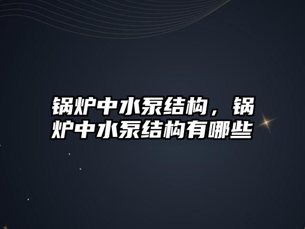 鍋爐中水泵結構，鍋爐中水泵結構有哪些