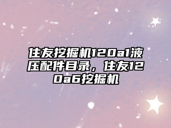 住友挖掘機120a1液壓配件目錄，住友120a6挖掘機