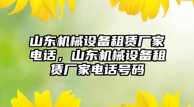 山東機械設備租賃廠家電話，山東機械設備租賃廠家電話號碼