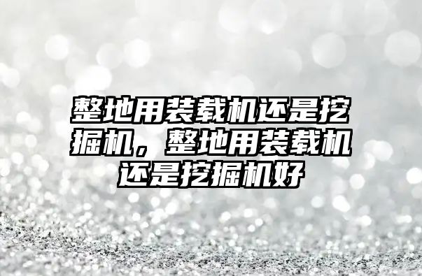 整地用裝載機(jī)還是挖掘機(jī)，整地用裝載機(jī)還是挖掘機(jī)好