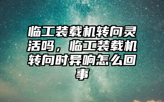 臨工裝載機轉向靈活嗎，臨工裝載機轉向時異響怎么回事