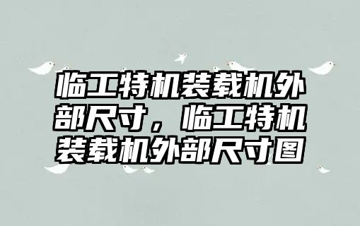 臨工特機裝載機外部尺寸，臨工特機裝載機外部尺寸圖