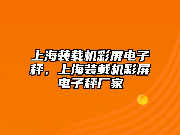 上海裝載機(jī)彩屏電子秤，上海裝載機(jī)彩屏電子秤廠家