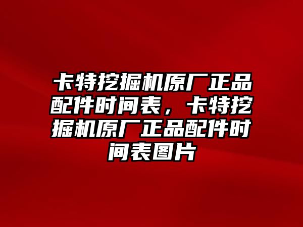 卡特挖掘機原廠正品配件時間表，卡特挖掘機原廠正品配件時間表圖片