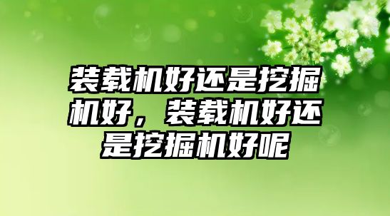 裝載機(jī)好還是挖掘機(jī)好，裝載機(jī)好還是挖掘機(jī)好呢