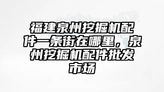 福建泉州挖掘機配件一條街在哪里，泉州挖掘機配件批發市場