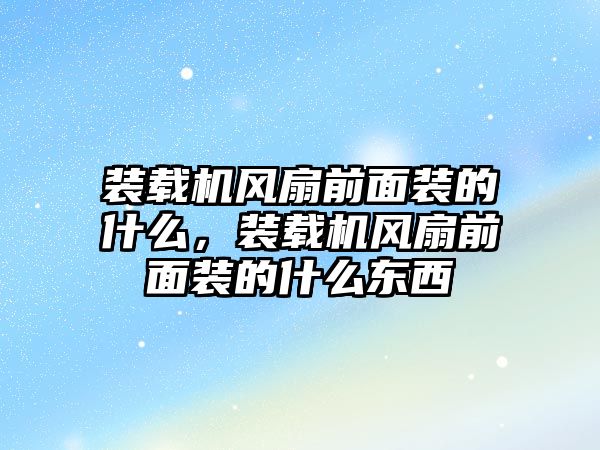 裝載機風扇前面裝的什么，裝載機風扇前面裝的什么東西